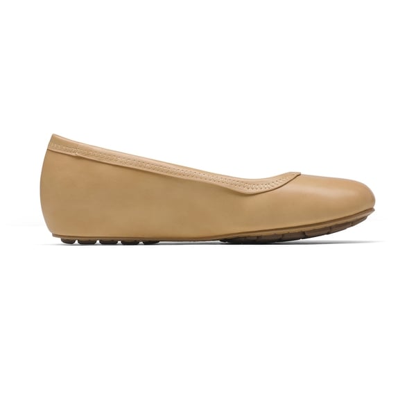Low Wedge Round Toe Flat Shoes - NUDE PU - 2